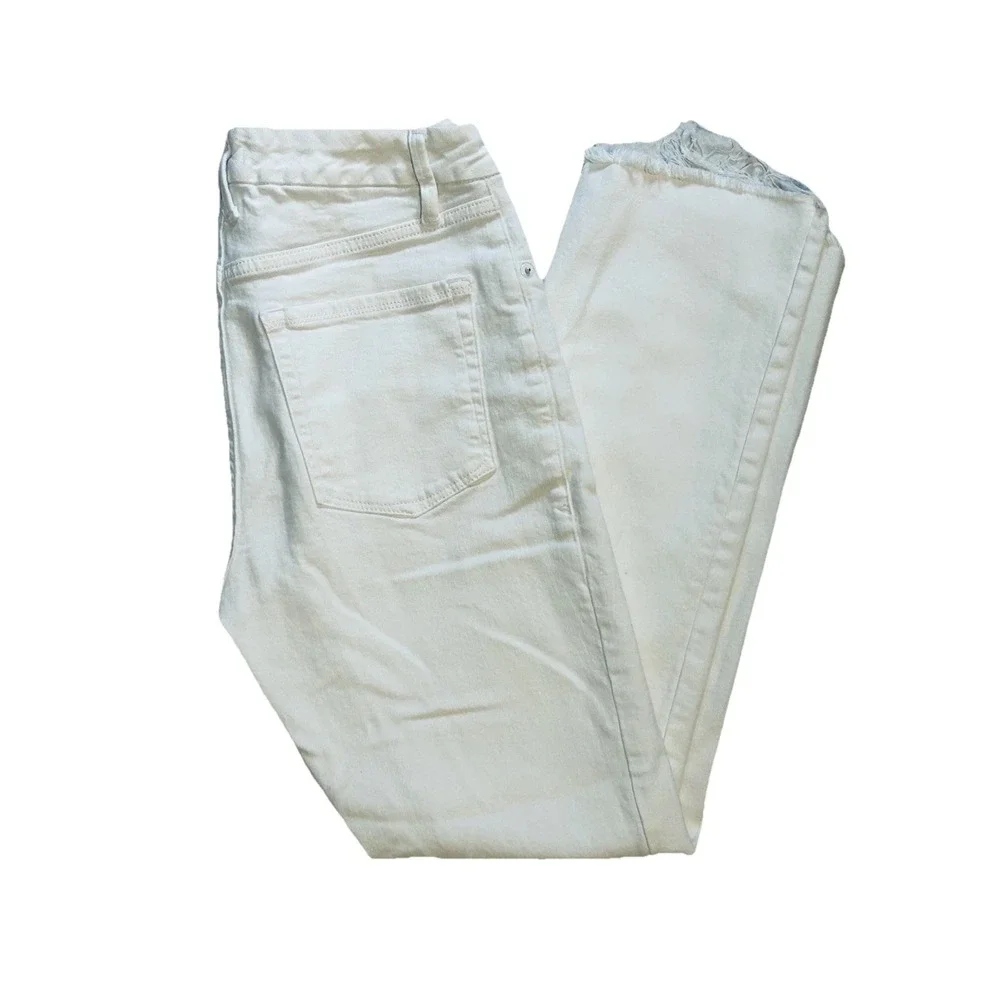 Good American Size 6/28 Raw Hem - Mid Rise - White - Jeans - Ankle (27